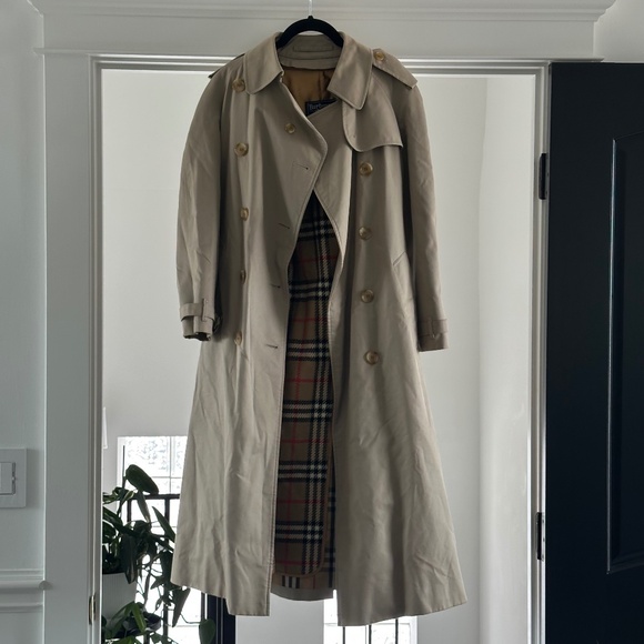 Vintage Burberry Long Trench Coat with Removable Wool Lining - Picture 1 of 15